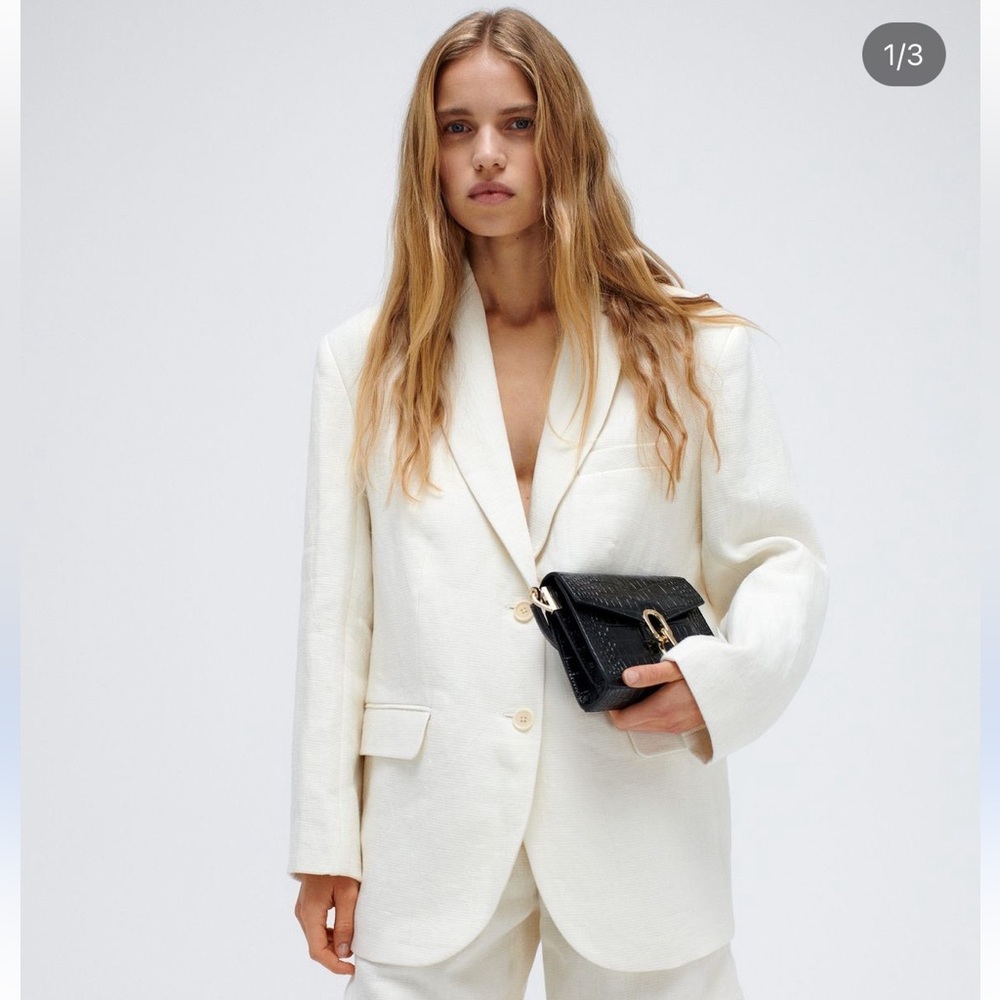 Anine Bing Quinn Blazer in Eggshell / Off White. Brand new with tags, size XS